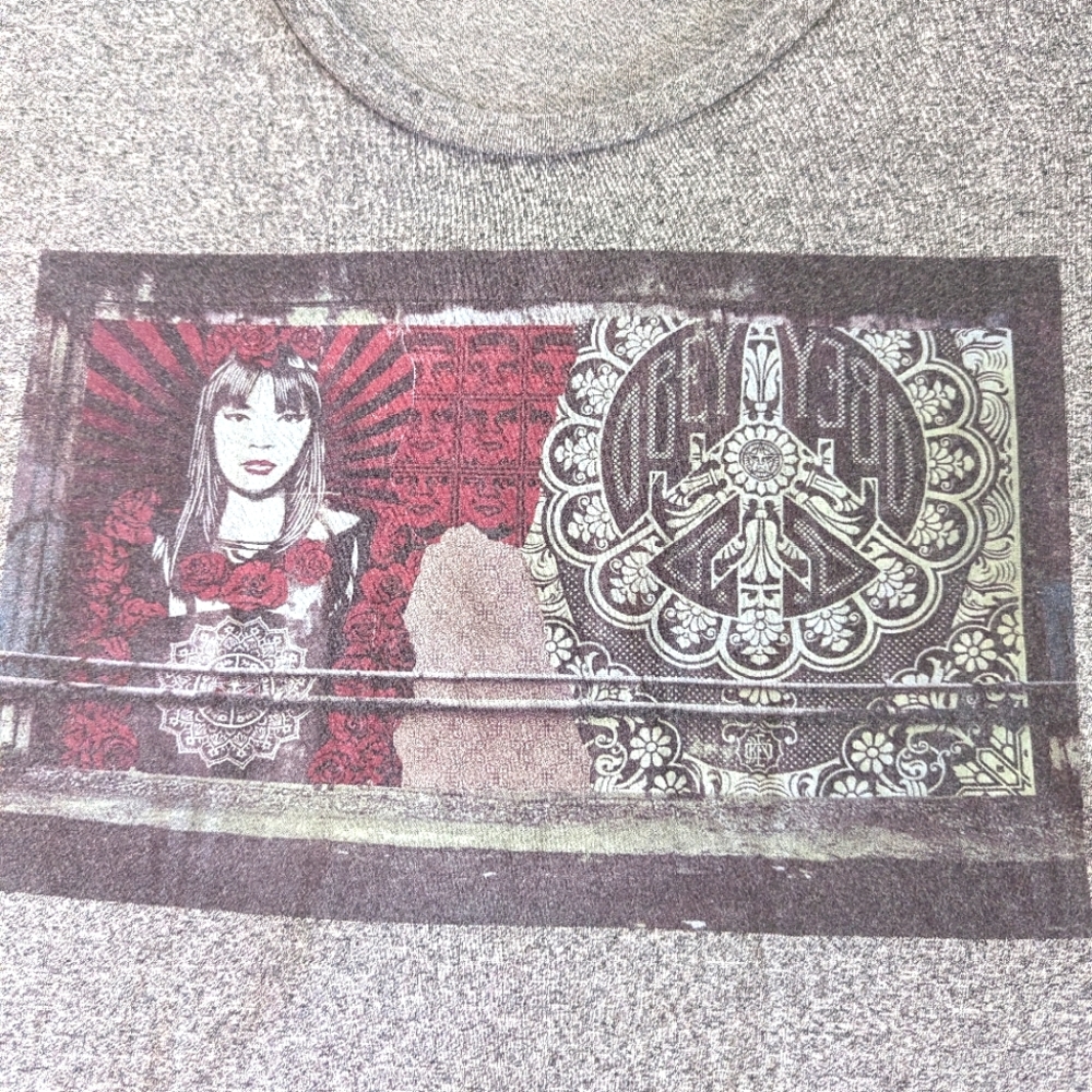 OBEY Bold Graphics of Girl and Peace Sign Medium